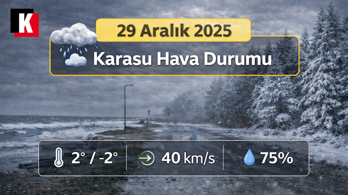 29 Aralık 2025 Karasu hava durumu tahmini, yağışlı ve soğuk hava etkili