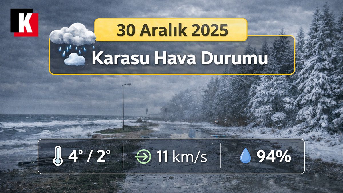 30 Aralık 2025 Karasu hava durumu tahmini, yağmur bekleniyor ve sıcaklık 4 derece civarında