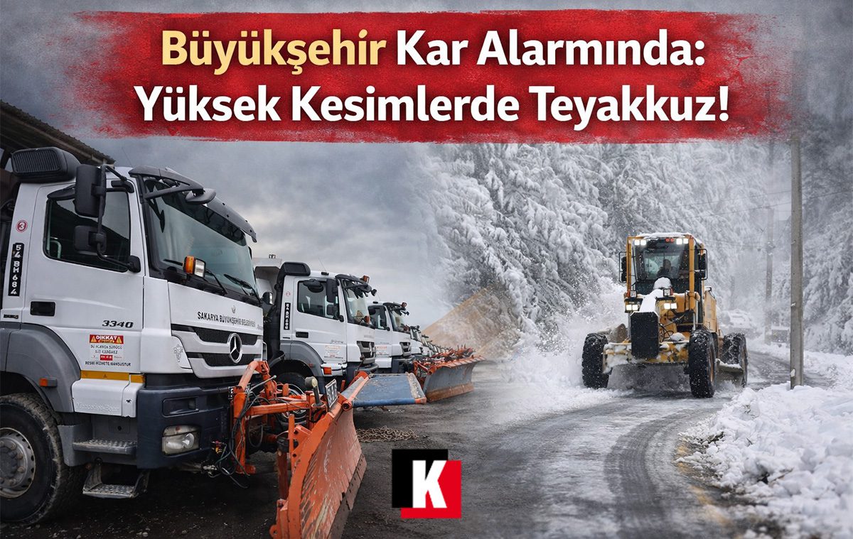 Sakarya Büyükşehir Belediyesi, beklenen kar yağışı öncesinde yüksek kesimlerde karla mücadele ekiplerini ve araçlarını teyakkuza aldı.