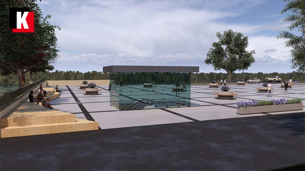 Sapanca’da yapılması planlanan yaşayan meydan projesinin peyzaj ve sosyal alanları gösteren görsel