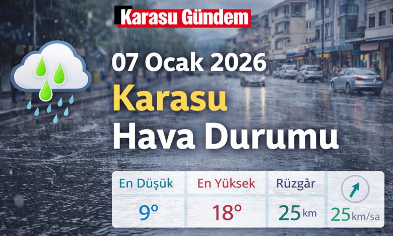 Karasu’da 07 Ocak 2026 Çarşamba günü beklenen hava durumu