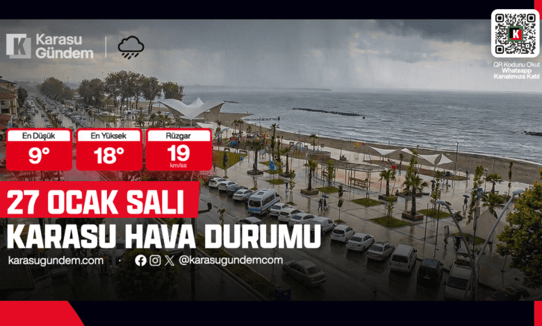 27 Ocak Salı Karasu Hava Durumu