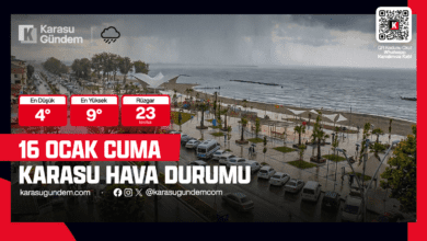 16 Ocak 2026 Karasu Hava Durumu