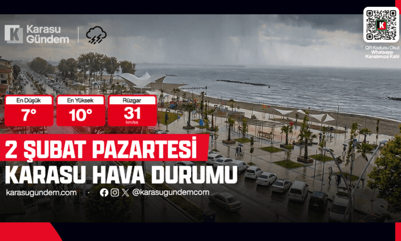 2 Şubat Pazartesi Karasu Hava Durumu