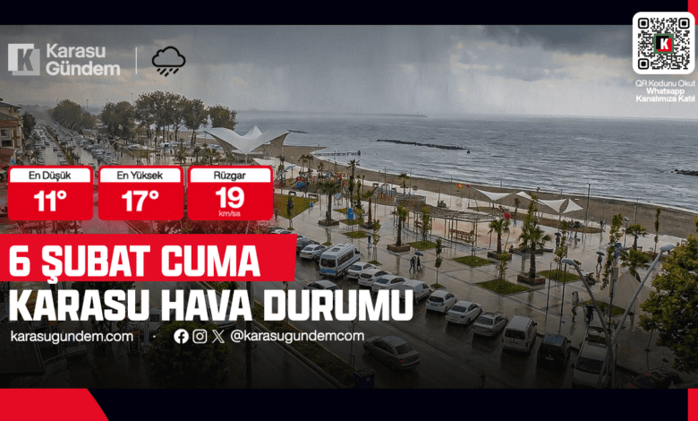 Sakarya Karasu 6 Şubat Cuma hava durumu raporu: Termometreler şaşırtıcı şekilde 17 dereceyi gösteriyor ancak yağmur peşimizi bırakmıyor. İşte hafta sonu öncesi detaylı rapor.