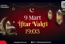 9 Mart 2026 Sakarya Karasu iftar vakti saat 19:03 olarak açıklanan Ramazan ayı görseli.